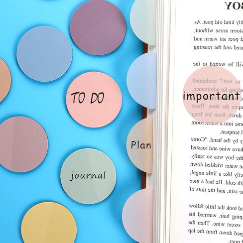 Round Transparent Sticky Notes, 400 Sheets Morandi Cute Translucent Sticky Tabs Page Flags Stickers Book Markers Clear Sticky Note Pads for Annotating Books Journaling Accessories 1.75 Inches in Saudi Arabia