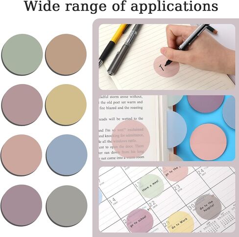 Round Transparent Sticky Notes, 400 Sheets Morandi Cute Translucent Sticky Tabs Page Flags Stickers Book Markers Clear Sticky Note Pads for Annotating Books Journaling Accessories 1.75 Inches in Saudi Arabia