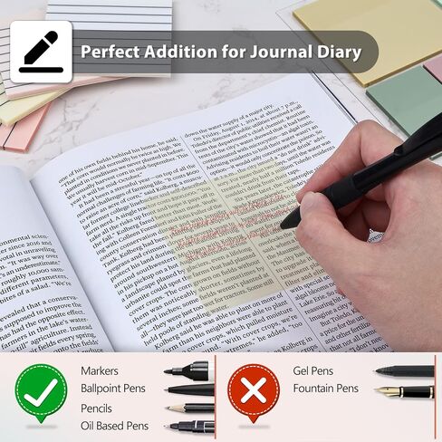 1920 Sheets Transparent Sticky Notes, Clear Tabs Long Highlighter Strips Page Markers for Books, Writable Annotation Index Flags Tapes for School Office Supplies (Multicolor Lined Set) in Kuwait