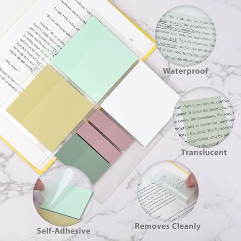 1920 Sheets Transparent Sticky Notes, Clear Tabs Long Highlighter Strips Page Markers for Books, Writable Annotation Index Flags Tapes for School Office Supplies (Multicolor Lined Set) in Kuwait