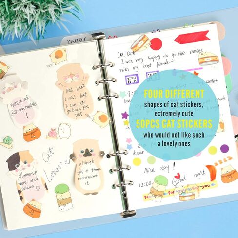قلم حبر لطيف للقطط و6 مشابك ورق للقطط وملاحظات لاصقة للقطط صورة ظلية، علامات تبويب مؤشر أعلام الصفحة، ملصقات قطط مضحكة، مجموعة دفاتر ملاحظات خاصة للمنزل والمكتب والمدرسة وهدايا لمحبي القطط in Kuwait