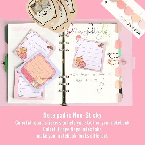 قلم حبر لطيف للقطط و6 مشابك ورق للقطط وملاحظات لاصقة للقطط صورة ظلية، علامات تبويب مؤشر أعلام الصفحة، ملصقات قطط مضحكة، مجموعة دفاتر ملاحظات خاصة للمنزل والمكتب والمدرسة وهدايا لمحبي القطط in Kuwait