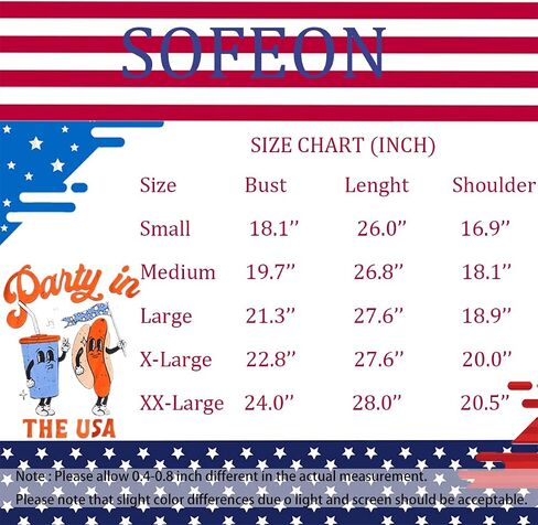 Party in The USA Shirt Women 4th of July Hot Dog T-Shirt Independence Day Funny Patriotic Graphic Casual Tee Tops in Saudi Arabia