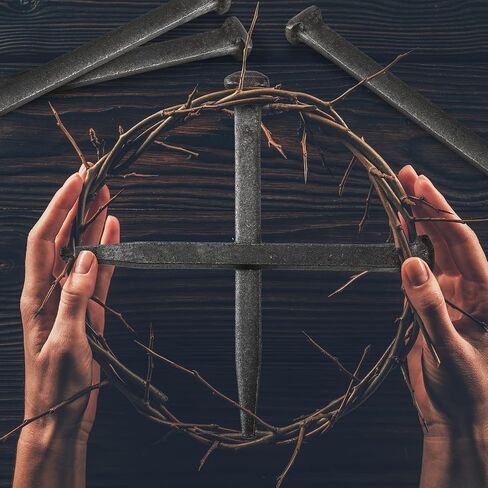 Sosation 12 Pcs Crucifix Iron Nails Passion of Jesus Christ Crucifixion Nails Metal Steel Replica Crucifixion Nails Roman Crucifixion Flat Head Nails for Church Christian Home (6 Inch) in Saudi Arabia