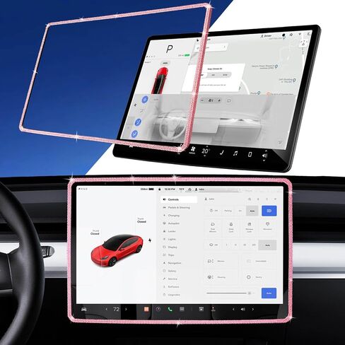 Bling Bling Rhinstones Screen Protector for Tesla Model 3 2017-2023 and Model Y, Sparkly Center Console Accessories for 3&Y. in Saudi Arabia