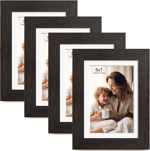 إطار صورة مقاس 8 × 10 مع حصيرة مقاس 5 × 7، مجموعة من 4 إطارات صور من الخشب الطبيعي مقاس 8 × 10 يتم عرضها على سطح الطاولة أو التثبيت على الحائط (4 عبوات، طبيعية) in Saudi Arabia