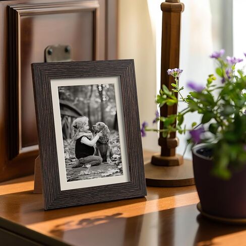 إطار صورة مقاس 8 × 10 مع حصيرة مقاس 5 × 7، مجموعة من 4 إطارات صور من الخشب الطبيعي مقاس 8 × 10 يتم عرضها على سطح الطاولة أو التثبيت على الحائط (4 عبوات، طبيعية) in Saudi Arabia
