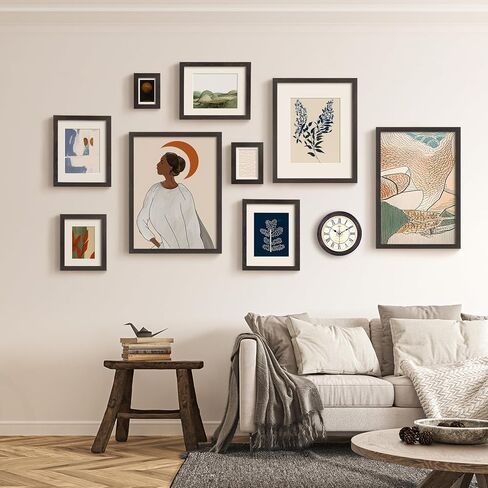 إطار صورة مقاس 8 × 10 مع حصيرة مقاس 5 × 7، مجموعة من 4 إطارات صور من الخشب الطبيعي مقاس 8 × 10 يتم عرضها على سطح الطاولة أو التثبيت على الحائط (4 عبوات، طبيعية) in Saudi Arabia