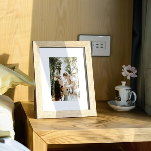 إطار صورة مقاس 8 × 10 مع حصيرة مقاس 5 × 7، مجموعة من 4 إطارات صور من الخشب الطبيعي مقاس 8 × 10 يتم عرضها على سطح الطاولة أو التثبيت على الحائط (4 عبوات، طبيعية) in Saudi Arabia