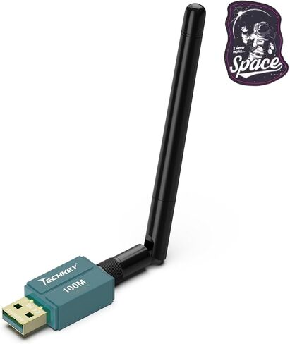 محول بلوتوث طويل المدى لأجهزة الكمبيوتر المكتبية، Techkey 5.3+EDR V10 USB محول بلوتوث، فئة 1 بلوتوث لاسلكية دونجل استقبال بلوتوث يدعم Windows11/10/8.1- نيون أخضر in Saudi Arabia