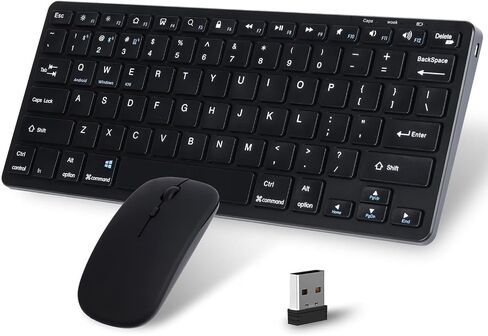 Wireless Keyboard and Mouse Combo Tri-Mode 2.4G Bluetooth Keyboard Mouse Portable Slim 78 Keys Multi Device Keyboard 1600 DPI Optical Wireless Mouse with USB Receiver for Android Windows IOS Laptop in Saudi Arabia