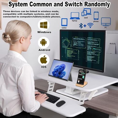 Wireless Keyboard and Mouse Combo Tri-Mode 2.4G Bluetooth Keyboard Mouse Portable Slim 78 Keys Multi Device Keyboard 1600 DPI Optical Wireless Mouse with USB Receiver for Android Windows IOS Laptop in Saudi Arabia