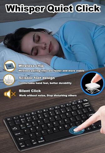 Wireless Keyboard and Mouse Combo Tri-Mode 2.4G Bluetooth Keyboard Mouse Portable Slim 78 Keys Multi Device Keyboard 1600 DPI Optical Wireless Mouse with USB Receiver for Android Windows IOS Laptop in Saudi Arabia