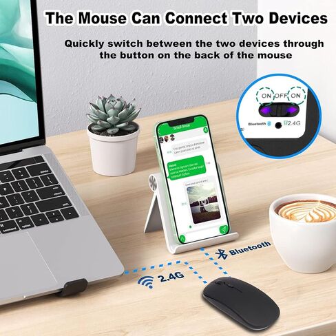 Wireless Keyboard and Mouse Combo Tri-Mode 2.4G Bluetooth Keyboard Mouse Portable Slim 78 Keys Multi Device Keyboard 1600 DPI Optical Wireless Mouse with USB Receiver for Android Windows IOS Laptop in Saudi Arabia