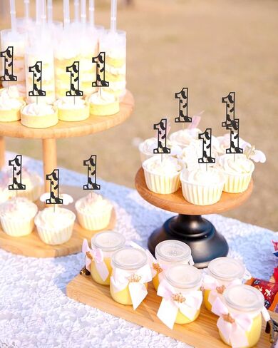 Cow First Birthday Cupcake Toppers - 36pcs Farm Themed Baby 1st Birthday Party Cake Decorations, Cow Theme Party Supplies in Saudi Arabia