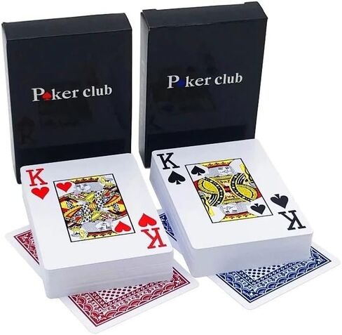 Poker Club Plastic Playing Cards Poker Size Jumbo Index Red Blue in Kuwait