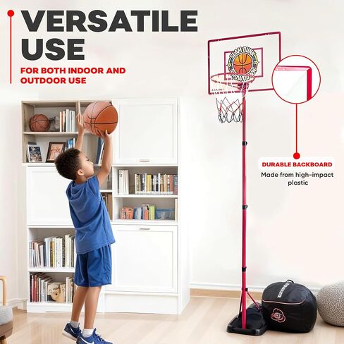 Ultimate Kids Basketball Hoop Set - Adjustable Indoor & Outdoor Mini Court for Birthdays - Ages 3-12 - includes Basketball Goal, Stand, and Balls - Fun for Toddlers, Boys, and Girls in Saudi Arabia