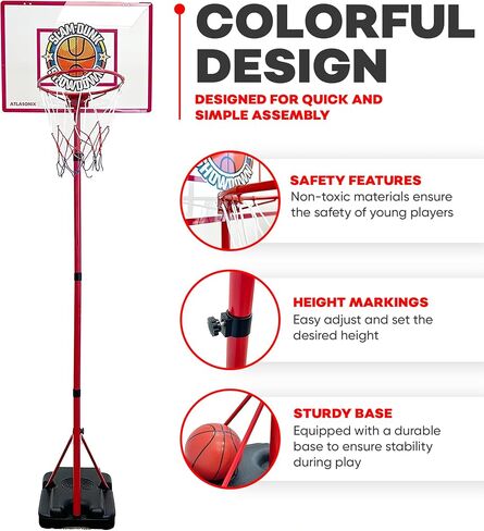 Ultimate Kids Basketball Hoop Set - Adjustable Indoor & Outdoor Mini Court for Birthdays - Ages 3-12 - includes Basketball Goal, Stand, and Balls - Fun for Toddlers, Boys, and Girls in Saudi Arabia