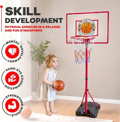Ultimate Kids Basketball Hoop Set - Adjustable Indoor & Outdoor Mini Court for Birthdays - Ages 3-12 - includes Basketball Goal, Stand, and Balls - Fun for Toddlers, Boys, and Girls in Saudi Arabia