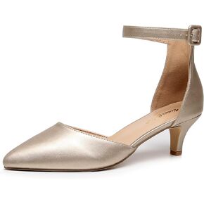 VenusCelia Women's Easy Going Strap Pump Kitten Heel Shoe