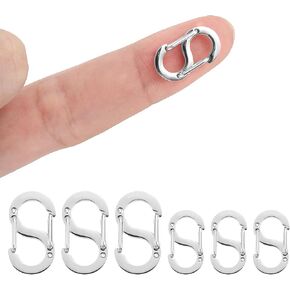 6 قطع مشابك وإغلاق للقلادة مزدوجة الفتح، 2 مشابك جراد البحر لصنع المجوهرات، مشبك تقصير القلادة، سوار مجوهرات من الفولاذ المقاوم للصدأ، مشابك جراد البحر، موصل سوار (فضي) in Kuwait