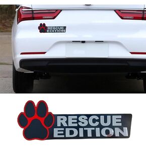 Dog Edition Car Badges Laser Cutting Car Vehicle Emblem,3D Car Badge Automotive Decals Stickers Funy Animal Decor Car Accessories Gifts for Car Truck Rv Boat Exterior Decoration (Rescue)