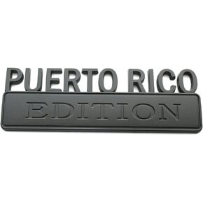 1x Puerto RICO Edition Emblem 3D Fender Badge Car Truck Decal Replacement for F150 F250 F350 Chevy Silverado 1500 2500 Chevrolet C10 C15 - 7 Inch Length (Matte Black)