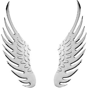 OnlyYou.X Angel Wings Emblem Angel Wings Badge Hawk Eagle Wings Sticker Left and Right Hawk Eagle Wings Decal for Cars and Motocycle Metal Chrome