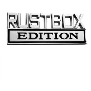 OnlyYou.X RustBox Emblem RustBox Badge RustBox Decal RustBox Sticker for Universal Cars 1 Piece Metal Chrome Black