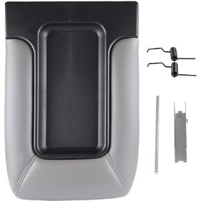 ASAPE Auto Center Console Lid Armrest Cover Replacement Kit Fit for Chevy Silverado 1500 Chevrolet Avalanche Suburban Tahoe GMC Sierra Yukon Cadillac Escalade 2000-2006 (Grey)