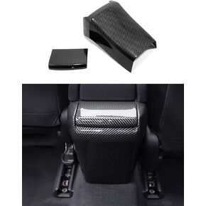 Car Accessories Fit for Honda Civic 10th Gen 2016-2021 ABS Carbon Fiber Interior Armrest Box Cover Trim 2PCS Set