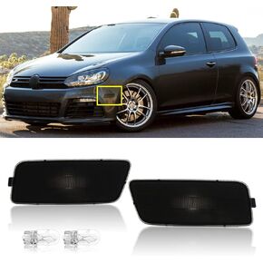 مصابيح العلامات الجانبية للمصد الأمامي متوافقة مع 2010-2014 لـ MK6 GTI 2.0T/ للجولف MK6 (غير مناسبة لجيتا) عدسة مدخنة ضوء علامة جانبية صفراء، استبدل مصابيح العلامات الجانبية OE in Kuwait