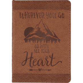 Wherever You Go, Go With All Your Heart Artisan Journal (Vegan Leather Notebook)