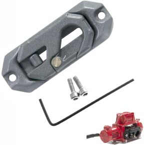 Aluminum Winch Control Mount Plate Metal Winch Hook Recovery Tool Suitable for 1/10 1/8 RC Crawler Car Axail SCX10 TRX4 (Titanium)