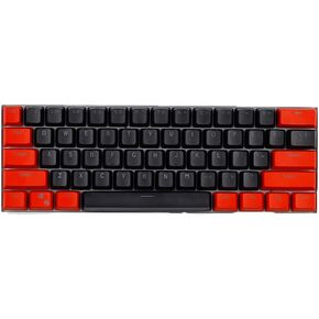 61 Keys PBT Keycap OEM Overview Set Thick Key Caps 61 Mechanical Keyboard for DIY Cherry MX Mechanical Keyboard Backlit,Only Keycap (Black-red), One Size
