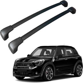Roof Rack Cross Bars Compatible with 2011-2022 Mini Cooper Countryman with Raised Side Rails, Aluminum Heavy Duty Roof Rails Cross Bars Fit for Rooftop Cargo Carrier Luggage Kayak Canoe Bike Snowboard