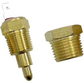 1 PC Fan Temperature Switch, 200 to 185 Degrees Adjustable Temperature Switch, Electric Engine Cooling Sensor Switch, with 3/8" Pipe Thread 10 "12" 14 "16" Fan (Gold)