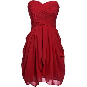 Women's Short/Long Prom Cocktail Dresses Chiffon Modest Evening Gowns Pleated Party Bridesmaid Dress