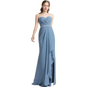 Women's Short/Long Prom Cocktail Dresses Chiffon Modest Evening Gowns Pleated Party Bridesmaid Dress