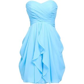 فساتين كوكتيل قصيرة/طويلة للنساء من الشيفون، فساتين سهرة متواضعة، مطوي، فستان وصيفة العروس in Kuwait