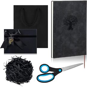 Lewtemi Set of 3 Left Handed Gifts Include 1 A6 Left Handed Notebook and Left Handed Scissors with Matched Gift Box Lefty Leather Journal Notebook for Kids Adults Business School Subject Travel Work
