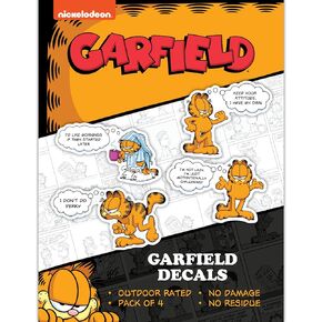 Garfield & Odie Decals - Set of 4 Garfield Quotes Vinyl Stickers for Water Bottle Laptop Car Truck Waterproof Bumper Stickers I Live for Weekends