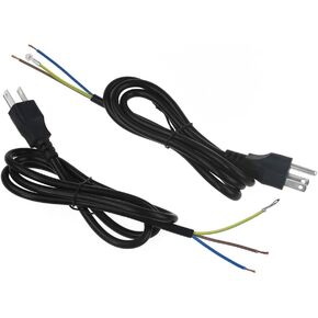 ALITOVE 3.8ft Power Cord 18 AWG, 3 Prong Universal AC Power Supply Adapter Transformer Cable, 250V 10A Replacement Power Cords for Power Tools, 3 x 0.75㎜² 1.15 Meters (2-Pack)