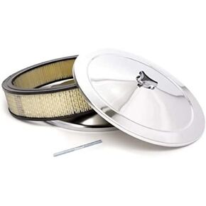 Company R2195 14" x 3" Chrome Plain Drop Base Air Cleaner Set