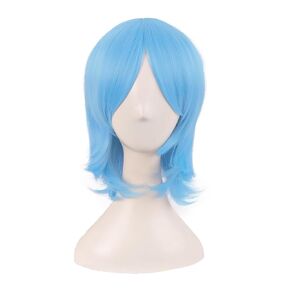 MapofBeauty 16 Inch/40 cm Short Side Bangs Synthetic Fiber Cosplay Layered Wig (Black)