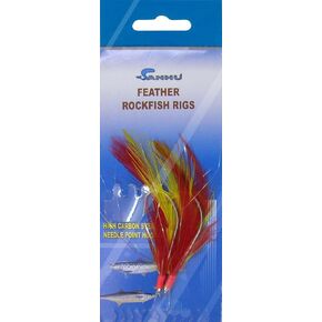 أدوات ريش سمك القد من سانهو، 3/0، أحمر/أصفر، 10 عبوات in Kuwait