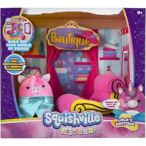 Squishville by Squishmallow Bakery Play Scene, 2" Winston Mini-Squishmallow, 8" Playset, 1 Plush Accessory, Marshmallow-Soft Animals, Bakery Toy in Kuwait