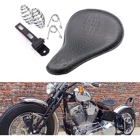 وسادة جلدية للدراجة النارية مقعد زنبركي منفرد لدراجات Harley Davidson Sportster XL 1200 883 48 مقاعد المروحية بوبر ياماها وهوندا وكاواساكي-أسود
