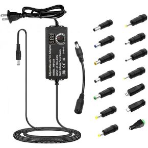 Adjustable Power Supply 3V~24V 3A 72W Universal Multi Voltage Power Adapter Variable DC 3V 5V 6V 9V 12V 15V 16V 18V 19V 20V 24V with 14 Tips (𝟐𝟎𝟐𝟒 𝐔𝐩𝐠𝐫𝐚𝐝𝐞𝐝)