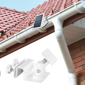 Gutter Mount for Ring Solar Panel - No Drilling Adjustable Outdoor Mount for Placing Solar Panel for Maximum Sunlight Exposure (White,2 Pack)